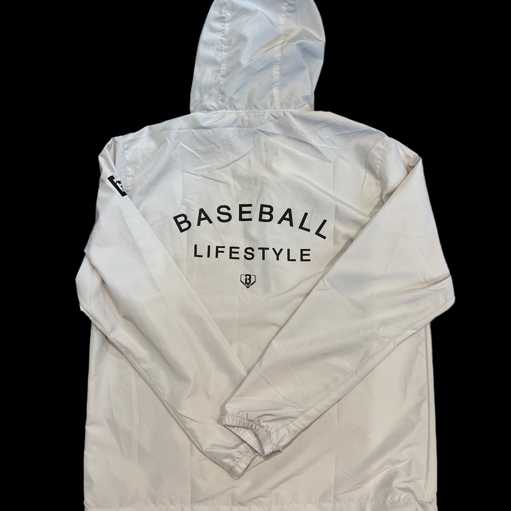 NWOT Baseball Lifestyle 101 Men's White Off White/Cream “Ghost Windbreaker” - Picture 2 of 6